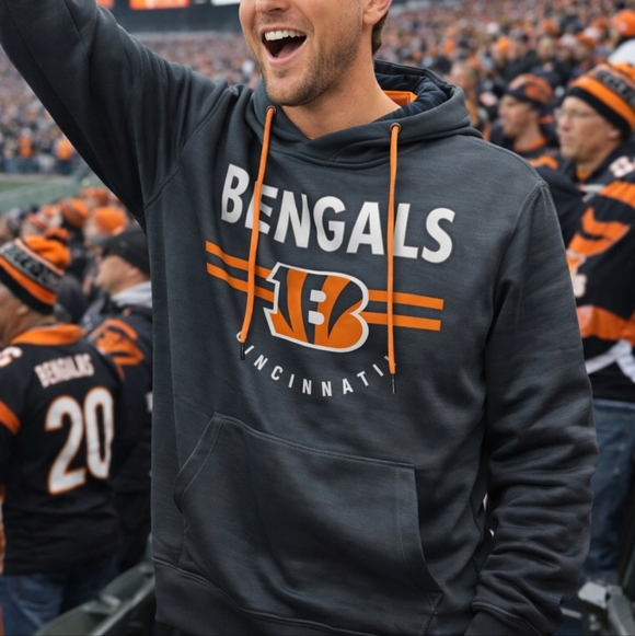 NFL Other - Cincinnati Bengals Pullover Gray and Orange Men's‎ Hoodie Medium New